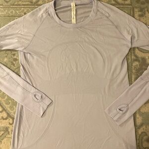 Lulu lemon swiftly relaxed long-sleeve shirt hip length, size 12